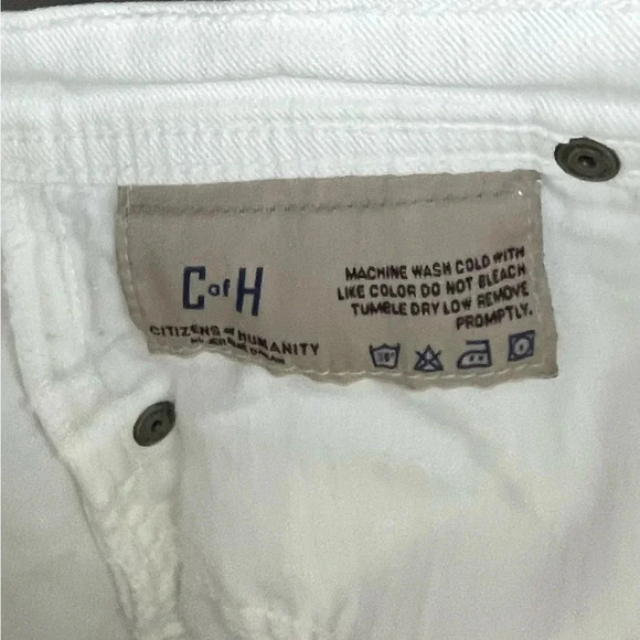 Citizens of Humanity C of H Dani Cropped Straight Leg Cuffed Jeans Size 28 White - Picture 6 of 11